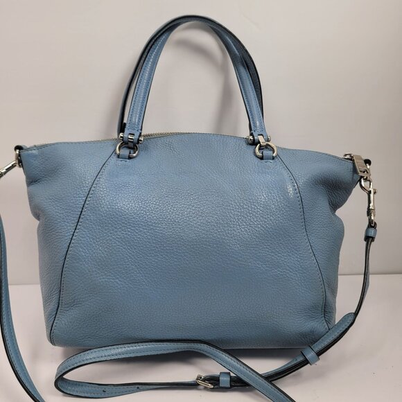 Coach Prairie Satchel Women's Blue Crossbody Pebble Leather Blue Bag 79997 - Picture 2 of 12